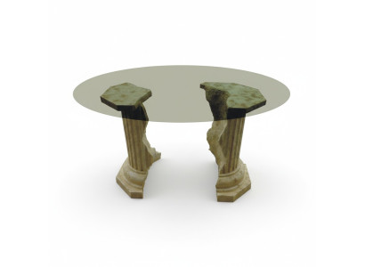 Römisches Design Couchtisch Rund Säulen Wohnzimmer Möbel Tische Beistelltisch