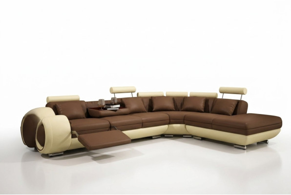 Ledersofa mit USB Wohnlandschaft Ecksofa Eck Garnitur Design Modern Sofa A1163C