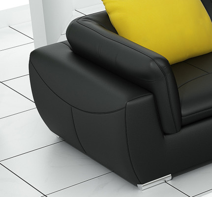 Ledersofa mit USB Wohnlandschaft Ecksofa Eck Garnitur Design Modern Sofa F3014