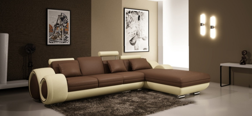 Ledersofa mit USB Wohnlandschaft Ecksofa Eck Garnitur Design Modern Sofa A1163E