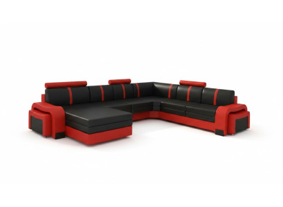 Ecksofa Eckcouch NEU Wohnlandschaft Sofa Polster Ledersofa mit USB Ledergarnitur