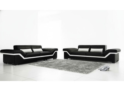 Ledersofa USB Sofa 3+3 Sitzer Design Sofa Polster Leder Garnitur Couch
