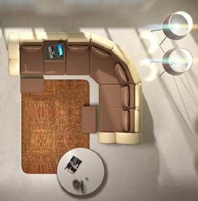 Leder Sofa mit USB Design Sofa Ledercouch Wohnlandschaft Eckcouch "BERLIN"