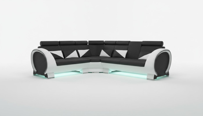 Designer Ecksofa Wohnlandschaft Sofa + USB Polster Garnitur Lounge Sofas Couchen