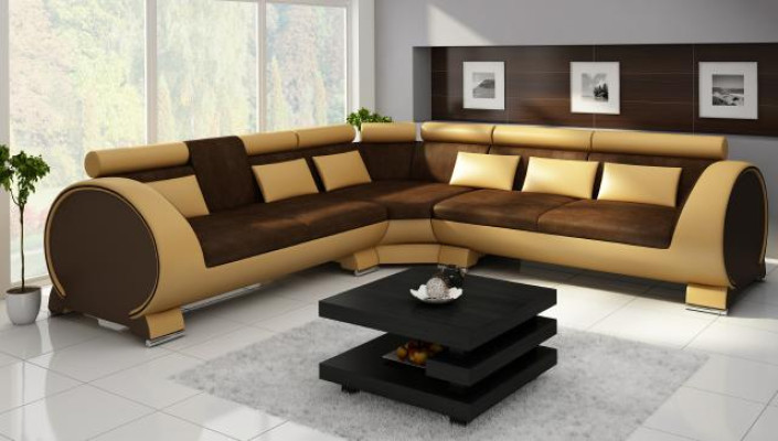 Ecksofa VIGO "LT01" Eckcouch + USB,Sofa Eckgarnitur Ledersofa Leder Textil Stoff