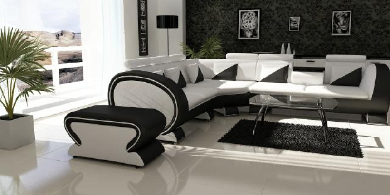 Designer Ecksofa Wohnlandschaft Sofa + USB Polster Garnitur Lounge Sofas Couchen