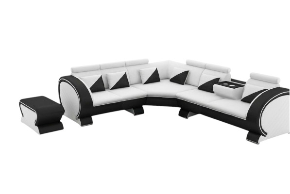 Designer Ecksofa Wohnlandschaft Sofa + USB Polster Garnitur Lounge Sofas Couchen
