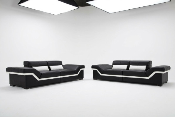 LEDERSOFA SOFA 3+3 SOFA + USB POLSTER LEDER GARNITUR SOFAGARITUR Maßanfertigung