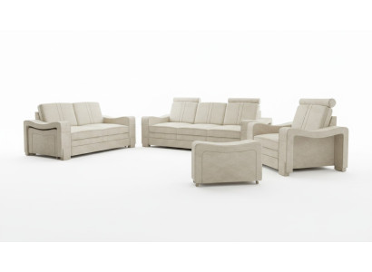 Sofagarnitur Textil Polster Sofa mit USB Garnitur Stoffsofa 3+2+1 Wohnlandschaft