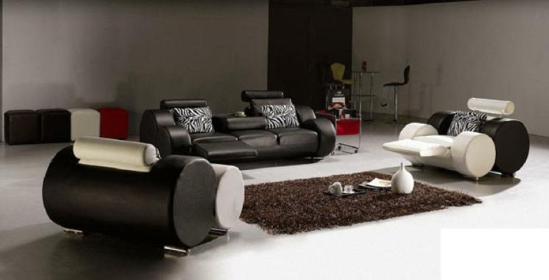 LEDERSOFA mit USB LEDER GARNITUR 3+2+1 SITZER POLSTERGARNITUR DESIGNER SOFA NEU