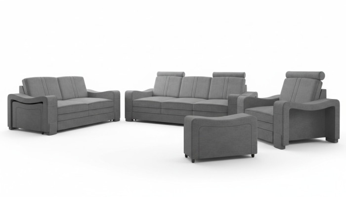 Garnitur Stoffsofa 3+2+1 Sofagarnitur Maßanfertigung Polster Sofa USB Textil