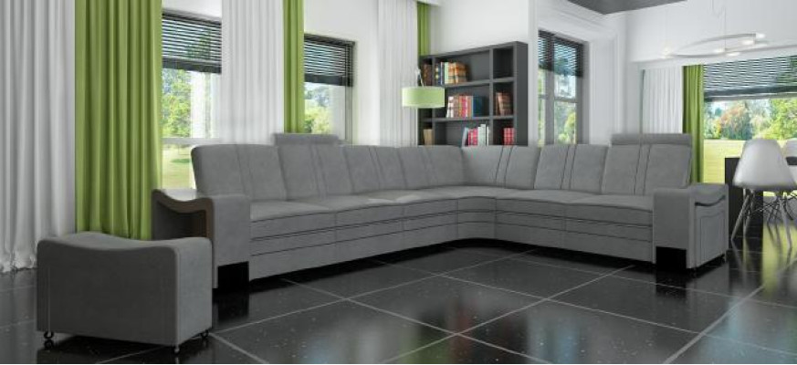 Stoffcouch Textil Polster Eckcouch Sofa mit USB Ecksofa Wohnlandschaft Stoffsofa