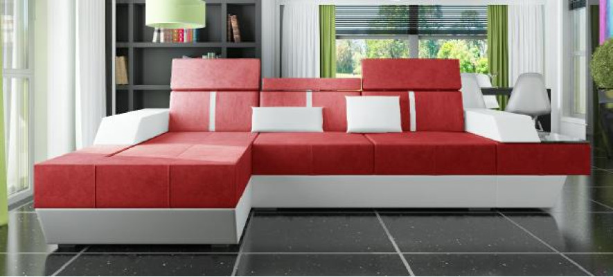 Stoffsofa Ecksofa Textil Stoff Wohnlandschaft Polster Neu Textilsofa Sofa + USB