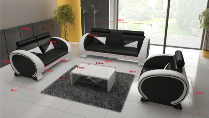 LEDERSOFA 3+1 COUCH POLSTERGARNITUR POLSTER SOFA LEDERSOFA DESIGNERSOFA mit USB