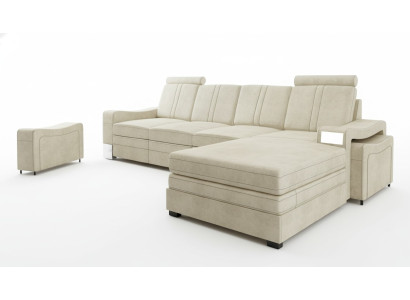 Textilcouch Eckcouch Stoffsofa mit USB Ecksofa Sofa Polster Garnitur Ecke Neu