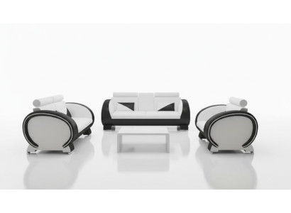 LEDERSOFA mit USB DESIGNERSOFA GARNITUR 3+1 COUCH POLSTERGARNITUR POLSTER SOFA
