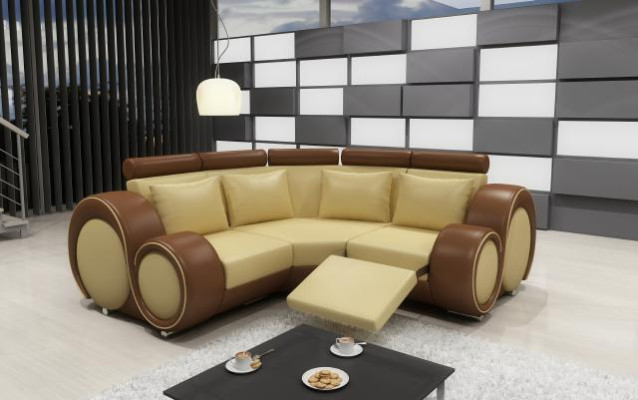 LEDERSOFA WOHNLANDSCHAFT COUCH DESIGN ECKSOFA BERLIN SOFA GARNITUR mit USB