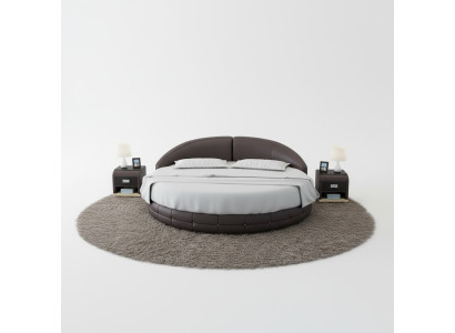 Design Rund Bett Polsterbett Luxusbett Doppelbett USB Betten Rundes