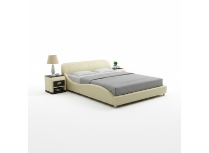 Design Polster Doppel Bett Moderne Betten Schlafzimmer mit USB & Regal 200x210 cm