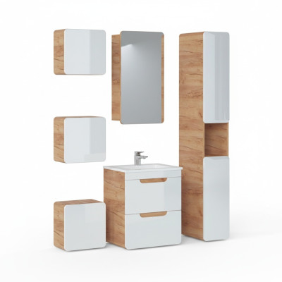 Design Badezimmer Möbel Bad 6tlg. Set Garnitur Deko Schrank Waschbecken