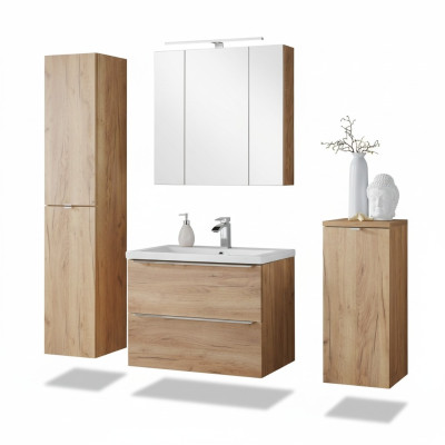 Design Badezimmer Möbel Bad 4 tlg. Set Garnitur Schrank Deko Waschbecken