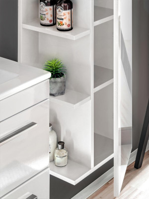 Badezimmer Badmöbel Regal Schrank Weiß Schränke Apotheken Holz
