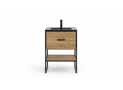 Badmöbel Set 60cm Waschbecken mit Unterschrank Waschtisch Loft Stil