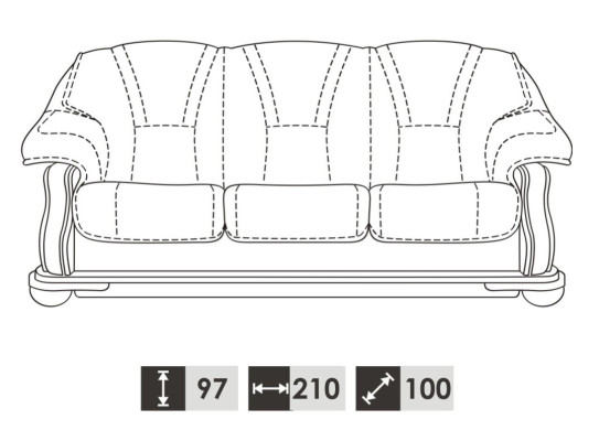 Klassische Dreisitzer Couch Neu Polster Sofa 3 Sitzer Couchen Ledersofa
