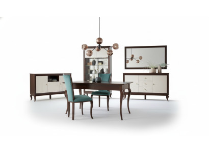 Komplett Set Esstisch + 6 Stühle Esszimmer Set Deko Ess Gruppe Holz Tisch