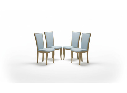 Set 4x Stuhle Luxus Design Polster Massiv Holz Büro Office Esszimmer Stühl Sitz