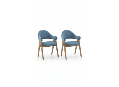 Set 2x Stuh Luxus Design Polster Massiv Holz Stühle Sitz Büro Office Esszimmer