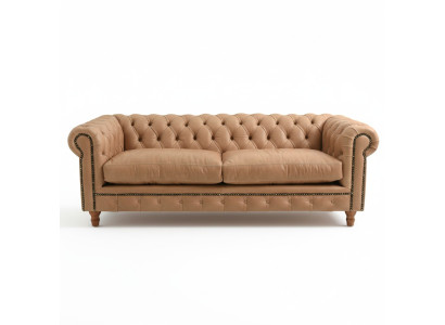 Design Leder Sofa Couch - Chesterfield Polster Dreisitzer 220cm