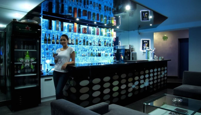 LED Regal Bar Wasser Wand Säule Beleuchtete Wasserwände Bar Theke Regal Möbel