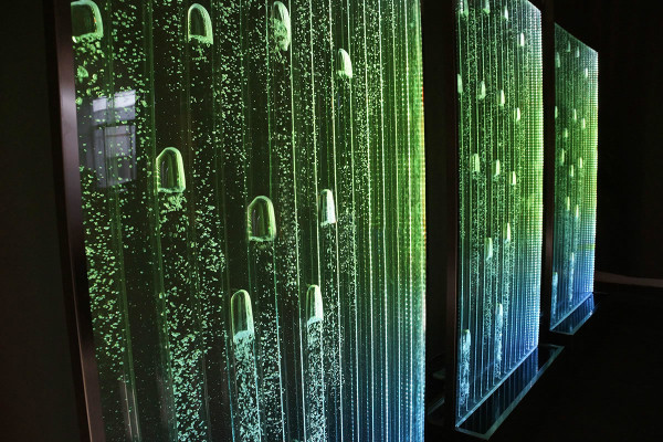 Wandpaneel mit Wasserblasen LED Neu Wasserwand Designer Wasser Wand Beleuchtete
