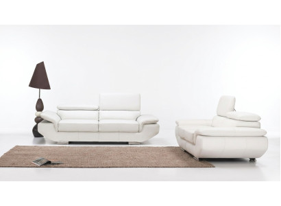 Luxus Möbel Sofagarnitur Couch Sofa Polster 3+2 Ledersofa Couch Set Garnitur