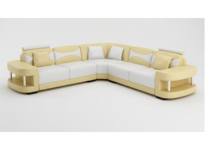 Design Ecksofa Leder Sofa Couch Polster Eck Sitz Wohnlandschaft Garnitur