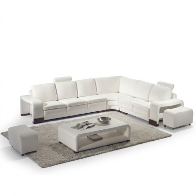 Komplette Sofa Couch Moderne Garnitur Ecksofa + Hocker + Couchtisch