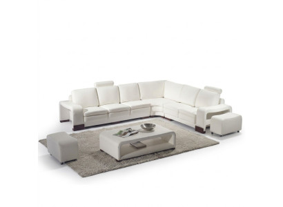 Komplette Sofa Couch Moderne Garnitur Ecksofa + Hocker + Couchtisch