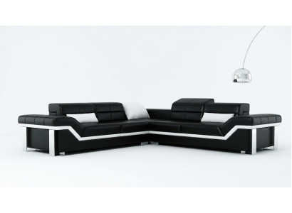 Ledersofa L-Form Couch Wohnlandschaft Ecksofa Garnitur Design Dekor Modern