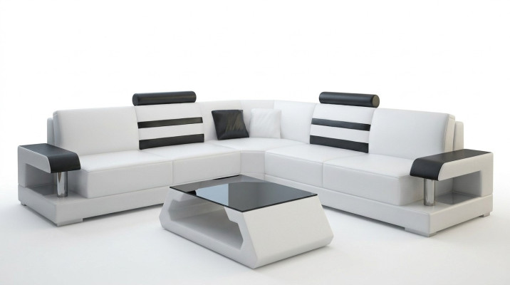Ecksofa Leder Sofa Couch Polster Eck Sitz Wohnlandschaft Garnitur L Form