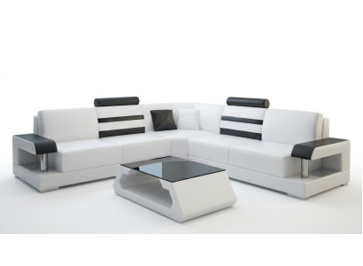 Ecksofa Leder Sofa Couch Polster Eck Sitz Wohnlandschaft Garnitur L Form
