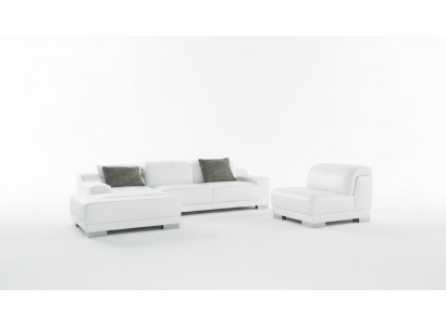 Moderne Sofa Eckgarnitur L Form Polster Sitz Ecke Couch + Sessel Ecksofa