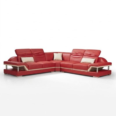 L Form Leder Wohnlandschaft Couch Polster Sitz Ecksofa Sofa Wohnzimmer