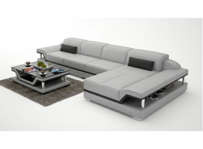 Design Ecksofa L-form Couch Leder Sofas Weiß Wohnlandschaft Couchen