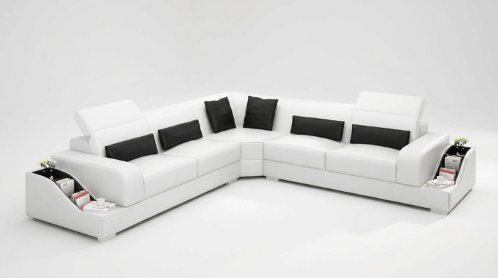 Ecksofa Leder Sofa Couch Polster Eck Wohnlandschaft Sitz Garnitur L Form