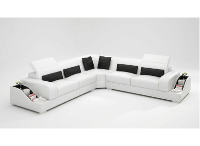 Ecksofa Leder Sofa Couch Polster Eck Wohnlandschaft Sitz Garnitur L Form
