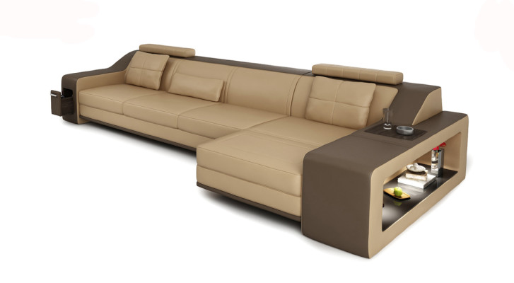 Designer Sofa Couch Ecksofa mit Hocker Wohnlandschaft Polster Garnitur