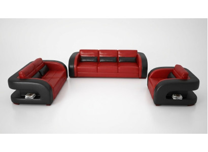 Luxuriöse Wohnzimmer Sofagarnitur 3+2 Set Garnitur Leder Polster Couchen