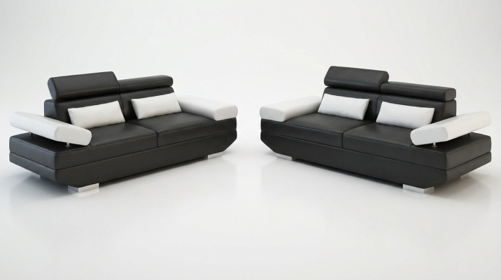 Luxus Möbel Sofagarnitur Couch Sofa Polster 3+3 Sitzer + Hocker Wohnzimmer