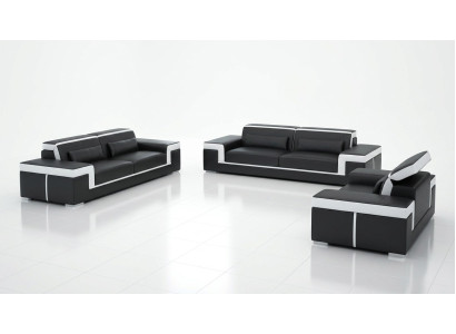 Luxuriöse Sofagarnitur Wohnzimmer 3+2 Set Garnitur Leder Polster Couchen